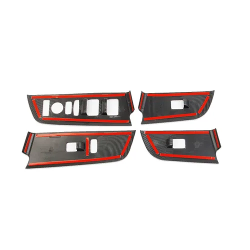 Miniatura 6 de crosselec Cubierta del panel del interruptor de elevación de ventana de fibra de carbono para Honda Pilot 2023-2026