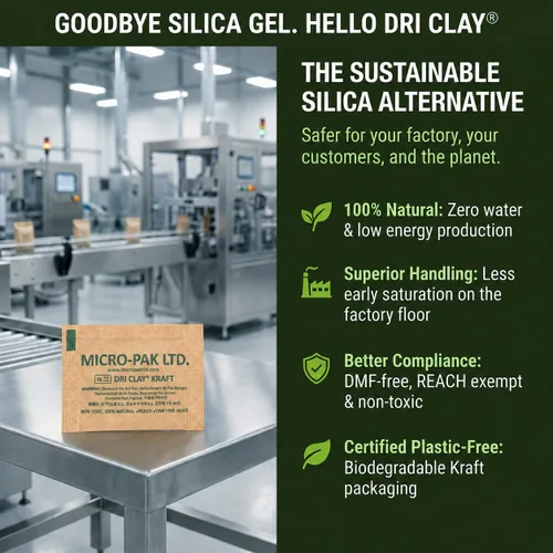 Miniatura 7 de Micro-Pak Dri Clay Kraft, paquetes de desecantes de absorción de humedad más alta, alternativa a paquetes de gel de sílice, arcilla de bentonita