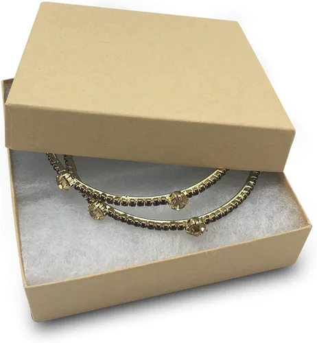 Miniatura 23 de TheDisplayGuys - Paquete de 100 cajas de cartón rellenas de algodón #21 para joyas, caja de regalo, color marrón kraft (2.6 x 1.6 x 1.0 pulgadas)