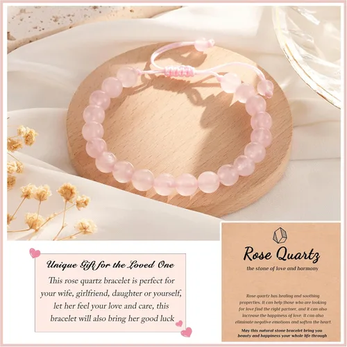 Miniatura 3 de Seyaa Pulsera de yoga para aliviar el estrés y la ansiedad, piedra de cristal natural, regalos curativos para mujeres, hombres y adolescentes