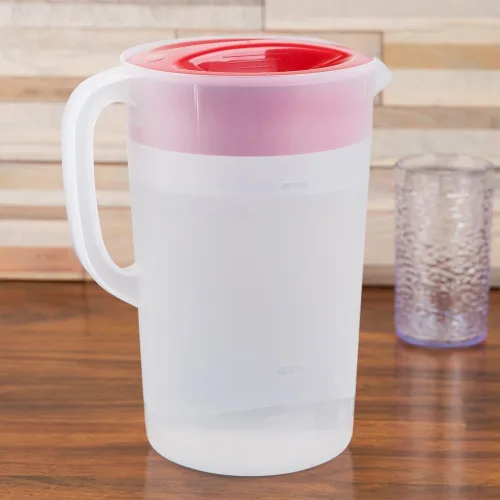 Miniatura 3 de Rubbermaid Jarra clásica de 1 galón con base transparente, tapa roja