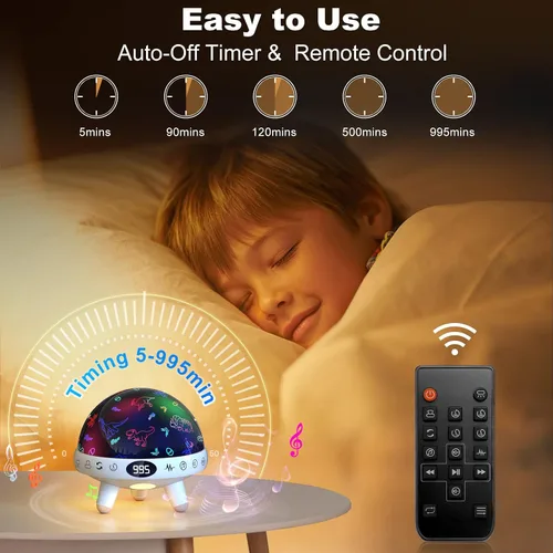 Miniatura 3 de YACHANCE Proyector de luz nocturna de dinosaurio para niños con temporizador y control remoto. Regalos de dinosaurios para niños de 1 a 12 años.