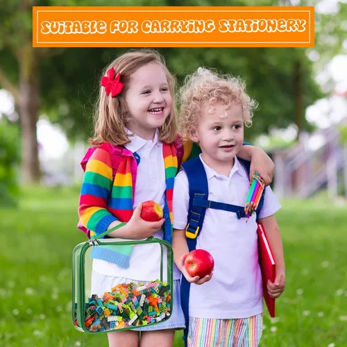 Miniatura 5 de Sanwuta 6 paquetes de bolsas de almacenamiento de juguetes, bolsas de PVC con organizador y cierre, contenedor impermeable para juegos de mesa