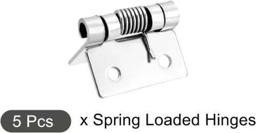 Miniatura 5 de METALLIXITY Bisagras con resorte (0.98 pulgadas), 5 unidades, bisagra de resorte de cierre automático de acero inoxidable 304, para ventana de puerta
