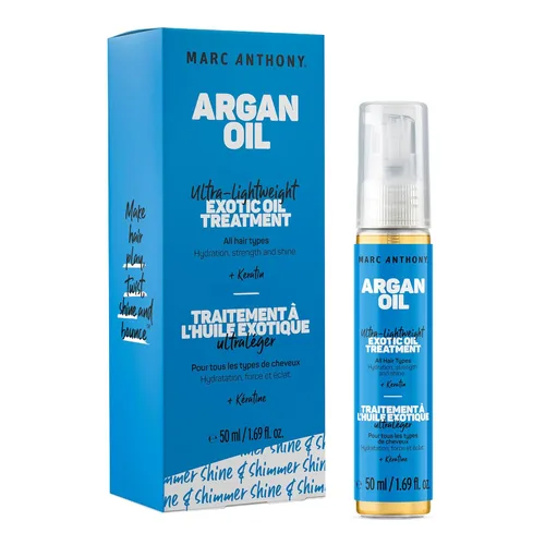 Marc Anthony Tratamiento de aceite de argán exótico con queratina - Aceite para el cabello ultraligero hidrata y fortalece para un cabello brillante