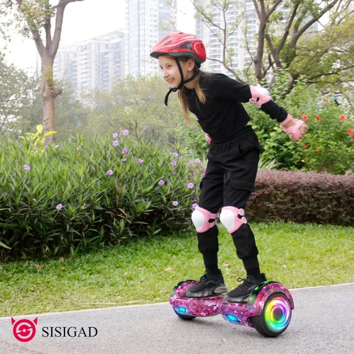 Miniatura 4 de SISIGAD - Accesorio de asiento para patinete, patinete autoequilibrante de 6.5 pulgadas, go kart con Bluetooth y luces LED, para niños, niñas, 6.5