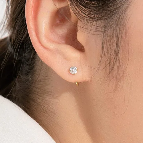 Miniatura 42 de Aretes pequeños de plata de ley 925 para mujer