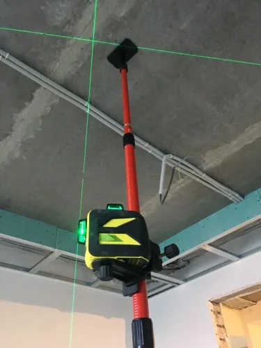 Miniatura 6 de Firecore Poste láser telescópico de 13 pies/4m con montaje láser de 1/4 pulgadas por 20 pulgadas, poste de montaje de nivel láser ajustable