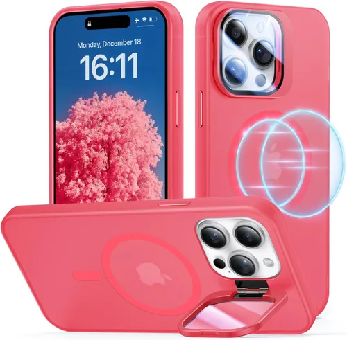 Miniatura 9 de Funda para iPhone 14 Pro, protección contra caídas de grado militar, compatible con MagSafe, soporte integrado y protector de lente de cámara, funda