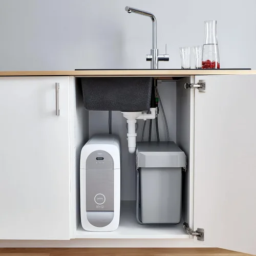 Miniatura 8 de GROHE Sistema de residuos de cocina – 2 contenedores (15L cada uno), acción telescópica, montado en el suelo para armarios de 11.8 in o más, se