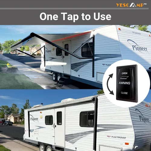 Miniatura 2 de YESCAMP Kit Completo de Toldo Motorizado Retráctil Eléctrico para Autocaravana para RV, Remolques, Quinta Rueda, Remolcadores de Juguetes, Motorhome