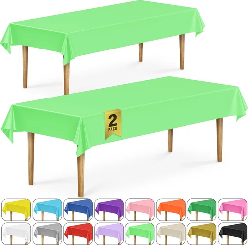 Miniatura 58 de DecorRack 2 Manteles rectangulares de plástico libres de BPA, 54 x 108 pulgadas, mantel de mesa para comedor, mantel rectangular para fiestas