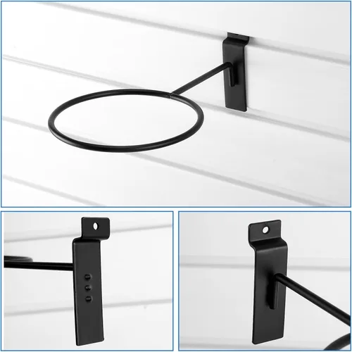 Miniatura 4 de Gisafai 6 piezas de metal Slatwall almacenamiento de bolas multifunción soporte de bolas Slatwall Basquetbol Basquetbol Soporte de pared