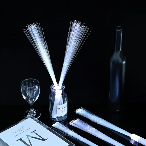 Miniatura 4 de 96 piezas de varitas de fibra óptica LED con luz blanca, varilla de luz de fibra óptica para iluminación masiva de bodas, varitas intermitentes