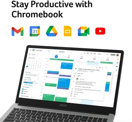 Miniatura 7 de Acer Laptop Chromebook 315, Celeron N4500, pantalla IPS Full HD de 15.6 pulgadas, 4 GB LPDDR4X, 64 GB eMMC, Wi-Fi 6, audio DTS, USB tipo C, Chrome