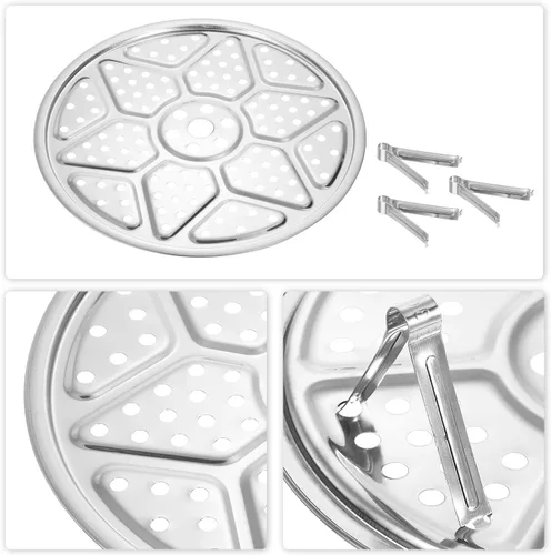 Miniatura 4 de uxcell Rejilla de vaporización de acero inoxidable con soporte, bandeja de vaporización de 26 cm para utensilios de cocina al vapor, olla a presión