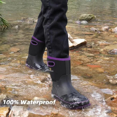 Miniatura 5 de D DRYCODE Rubber Boots for Women, Rain Boots with Warm Neoprene, Waterproof Mid Calf Mud Insulated Work Boots for Womens Gardening, Farming