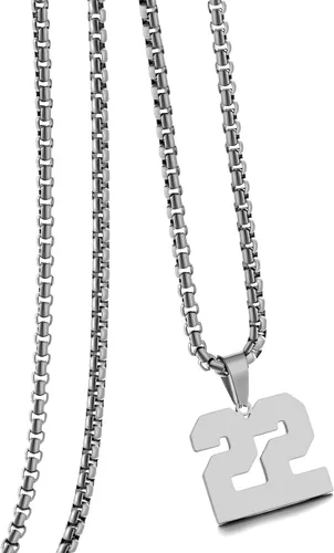 Miniatura 35 de Collar de Número Dorado para Hombre, Cadena de Acero Inoxidable con Colgante de Número para Atletas, Joyería Deportiva Personalizada para Niños