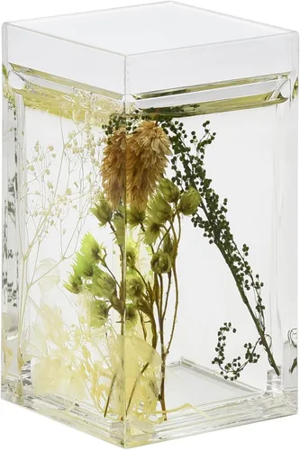 Miniatura 6 de Locco Decor Juego de accesorios de tocador de baño de 5 piezas de acrílico líquido 4D con movimiento flotante para jardín, plantas verdes botánicas