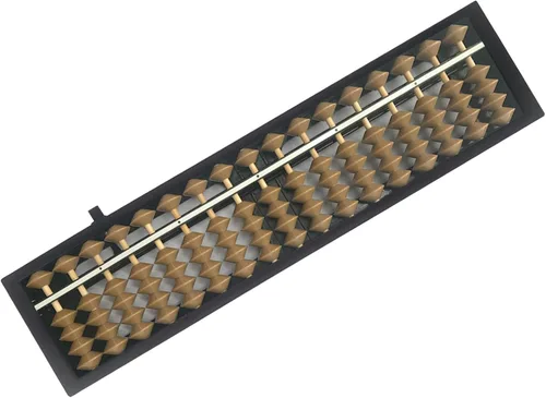Ábaco Digital Estándar Soroban Profesional de 17 Columnas (25.9 cm) Ábaco Matemático, Herramienta de Cálculo Matemático con Botón de Reinicio para