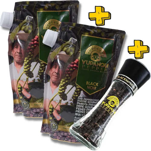 Miniatura 6 de Regalo de pimienta negra, paquete de 3 (2 recambios + 1 molinillo de pimienta)