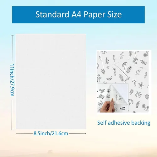 Miniatura 6 de Hoxemator Estabilizador soluble en agua para bordado, 24 unidades de 8.5 x 11 pulgadas imprimibles para pegar y coser papel de bordado lavado