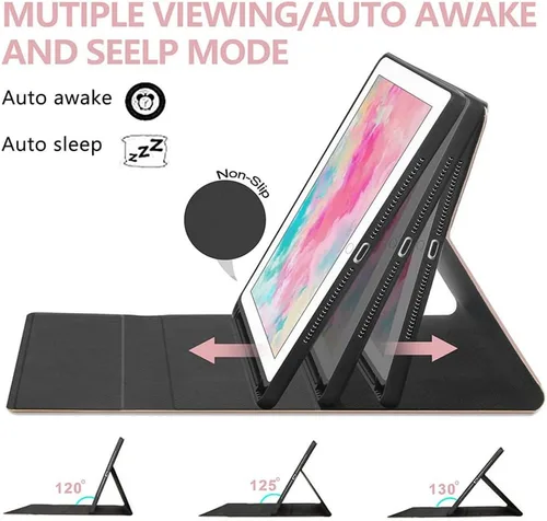 Miniatura 4 de Funda de teclado retroiluminada para Galaxy Tab A8 de 10.5 pulgadas, modelo 2021 SM-X200/X205/X207, funda de soporte de piel sintética con teclado