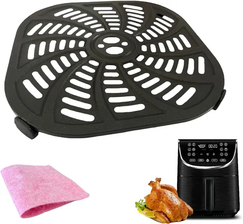 Miniatura 11 de Sartén para freidora de aire de 4 cuartos para freidora de aire digital Gourmia GAF414, bandeja de placa para freidora de aire mejorada, estante