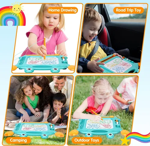 Miniatura 8 de Juguetes para niños pequeños, tablero de dibujo magnético, sin BPA, sin ftalatos, sin PVC, juguetes de bocetos para niños de 3, 4 y 5 años, regalo