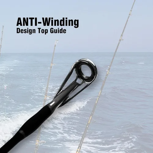 Miniatura 6 de Fiblink Caña de pescar pesada Jigging de agua salada de 1 pieza (30-50 lb/50-80 lb/80-120 lb, 5 pies 6 pulgadas)