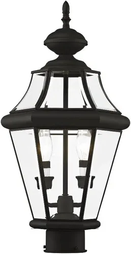 Miniatura 5 de Livex Lighting 2264-01 Georgetown - Cabezal de poste para exteriores con 2 luces, latón antiguo