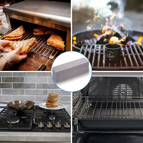 Miniatura 4 de Chinco Paquete de 2 barras de piedra pómez para engañar, piedra pómez para quitar la suciedad sin dejar arañazos para cocina, horno, estufa, hogar