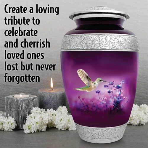 Miniatura 5 de Loving Tribute - Urna de cremación de colibrí para cenizas humanas adultas, gran monumento funerario hecho a mano para recordar a tus seres queridos