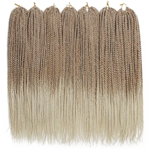 Miniatura 12 de Trenzas de caja de crochet pre-anilladas Goddess, trenzas de crochet, trenzado de cabello 7 paquetes 3x cabello de crochet (35,6 cm, 1B)