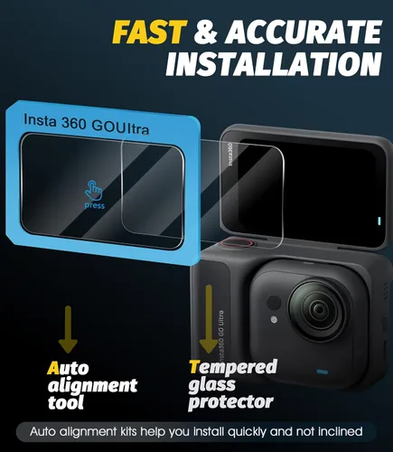 Miniatura 2 de Orzero Paquete de 3 protectores de pantalla de cámara compatibles con accesorios Insta360 GO Ultra, protector de pantalla con herramienta