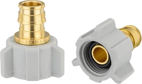 Miniatura 15 de Paquete de 2 accesorios de latón EFIELD Pex-A de expansión de flujo completo de 1/2 pulgada Pex X 1/2 pulgada NPT hembra codo giratorio, ASTM F1960
