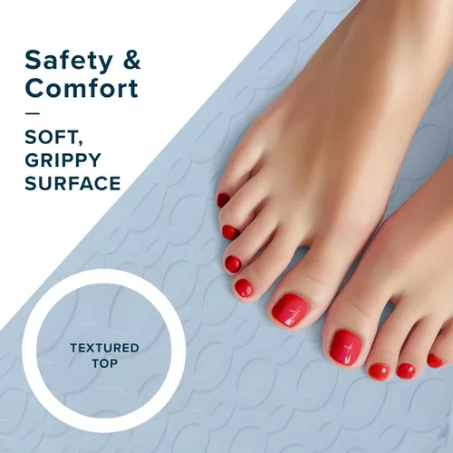 Miniatura 5 de SlipX Solutions Tapete de seguridad de goma grande y duradero de 27 x 15 pulgadas, siéntete seguro y seguro en tu baño o ducha, textura de Gris