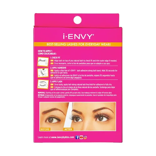 Miniatura 7 de i-ENVY - 5 pares de pestañas postizas Demi Wispies (1 paquete), cabello 100% humano de calidad premium, pestañas esponjosas y plumosas con volumen
