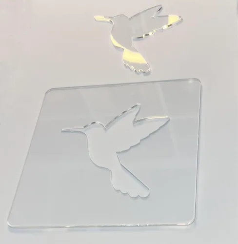 Miniatura 6 de Plantilla de pájaro de colibrí, plantilla de enrutador acrílico, guía de rastreo de plantilla de enrutador de carpintería (7.875 x 7.875 pulgadas)
