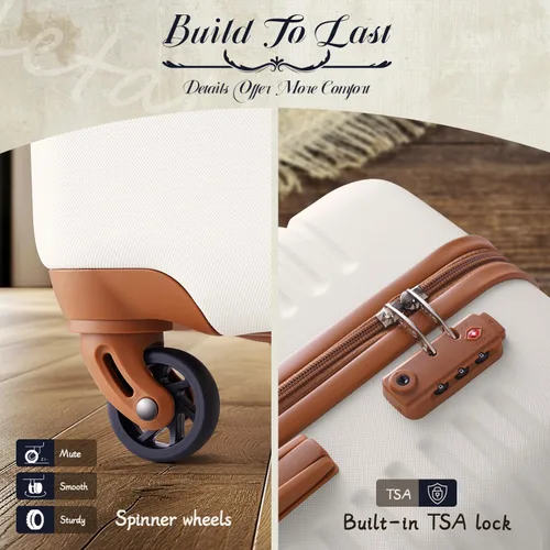 Miniatura 4 de Coolife Juego de maleta de 3 piezas de equipaje de mano de viaje de mano TSA Lock Spinner Ruedas Hardshell ligero (Negro, juego de 3 piezas (BPTB20))