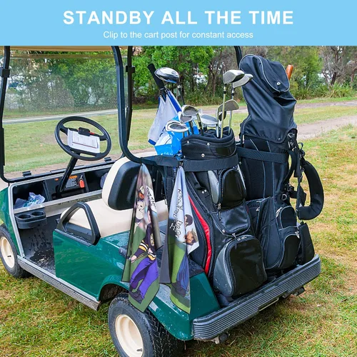 Miniatura 7 de Toalla de golf DUNGGLE 3 piezas, divertido juego de limpieza de palos de golf para bolsas de golf con clip, divertidos regalos para fanáticos