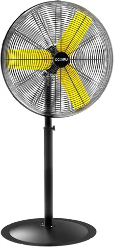 CCGIRU 24 Inch Industrial Pedestal Fan, 7800 CFM Oscillating Fan on Stand Heavy Duty, Metal Standing Fans with 3 Speed for Warehouse, Garage or
