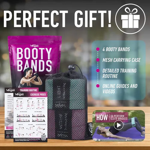 Miniatura 9 de Bandas de resistencia para entrenar con guía de bandas de entrenamiento. 4 bandas de entrenamiento para mujeres y hombres, bandas elásticas de tela