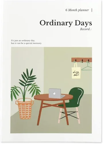 Monolike Ordinary Days Diary Planificador de 6 Meses, Green day - Planificador Académico, Planificador Semanal y Mensual, Organizador
