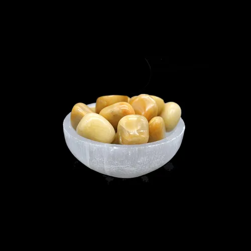 Miniatura 9 de Soul Sticks Cuenco de selenita de 3 pulgadas relleno de piedra semicristal y curativa de selenita pura, cuenco decorativo de carga de cristal de 7