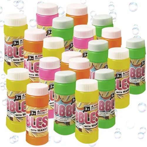 Miniatura 5 de ArtCreativity Botellas de burbujas con varita, paquete de 24 burbujas para niños, recuerdos de fiesta a granel, juguetes de verano al aire libre
