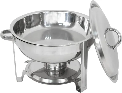 Miniatura 3 de Juego de bufé de acero inoxidable de 5 cuartos de galón, para catering, fiestas con bandeja de agua, soporte para combustible, servidores de bufé