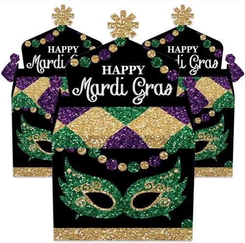 Miniatura 2 de Big Dot of Happiness Mardi Gras – Caja de golosinas para fiestas – Cajas de regalo para fiesta de máscaras, cajas de golosinas – Juego de 12
