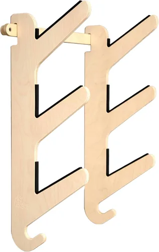Miniatura 16 de Grassracks Soporte de pared para snowboard y monopatín de bambú y abedul, serie Moloka`i