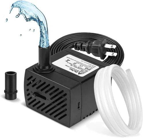 DaToo Bomba de agua sumergible pequeña de 95 GPH 5 W, mini bomba de fuente, ultra silenciosa para acuario, pecera, estanque, estatua, hidroponía